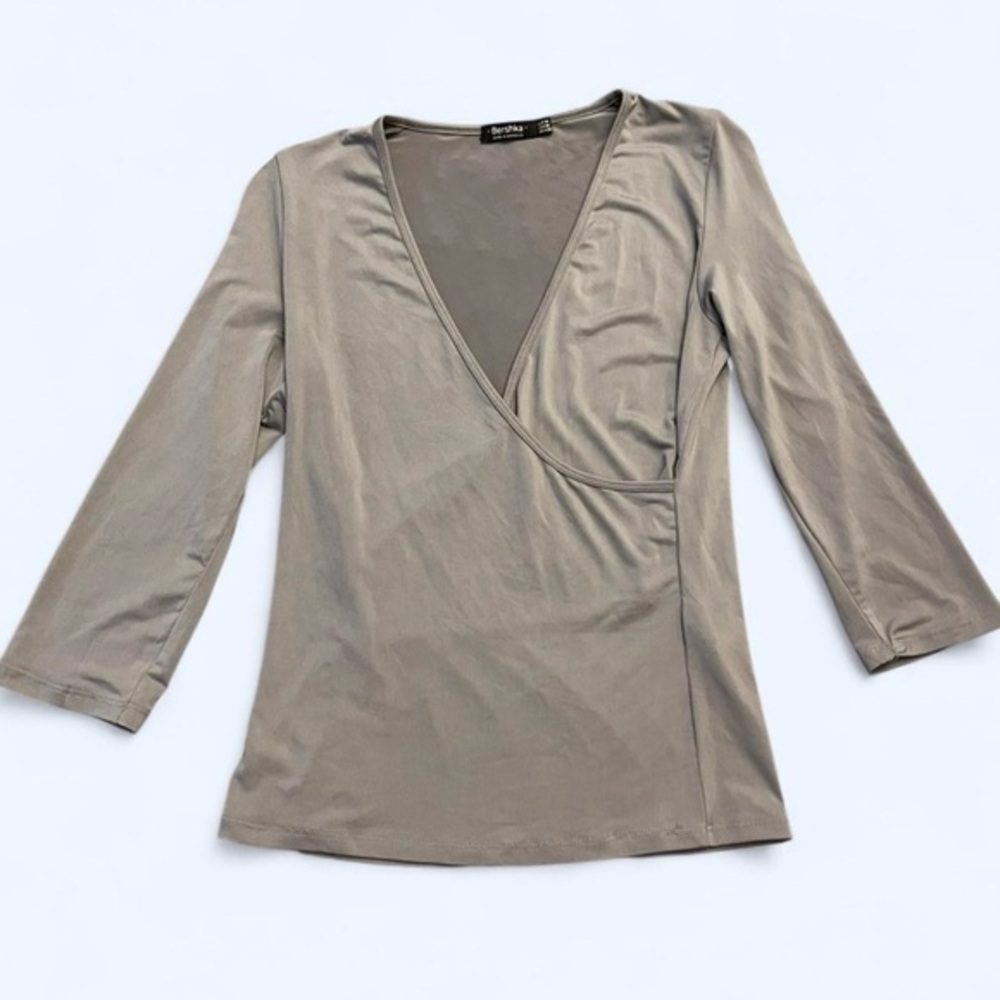Bershka Long—Sleeved Wrap Top